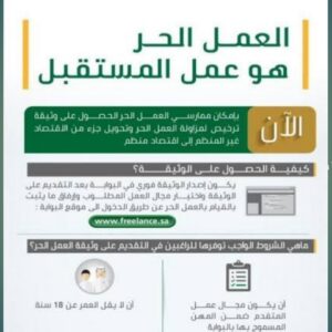 مهن العمل الحر المسموح بها في السعودية